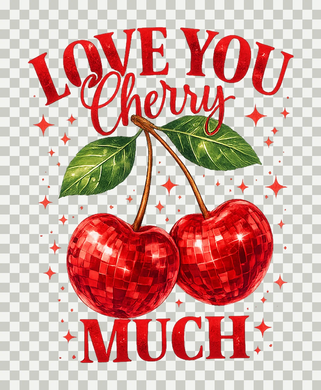 Love You Cherry Much Valentine Coquette Bow Trendy transparency and detail preview thumbnail