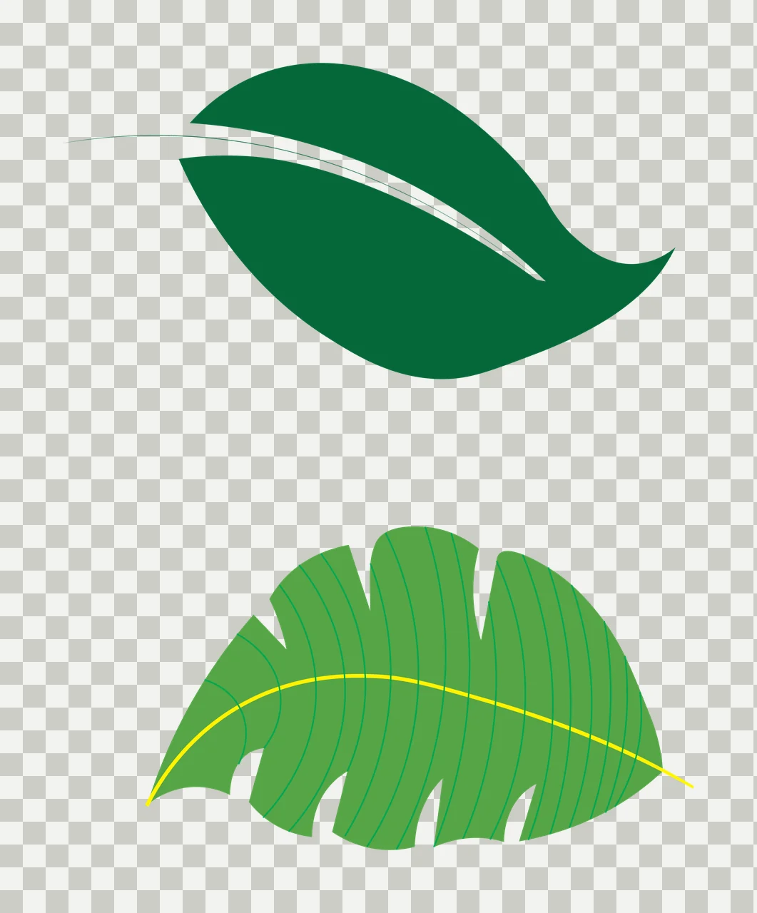 Two Different Tropical Leaf Silhouettes leaves foliage silhouette transparency and detail preview thumbnail