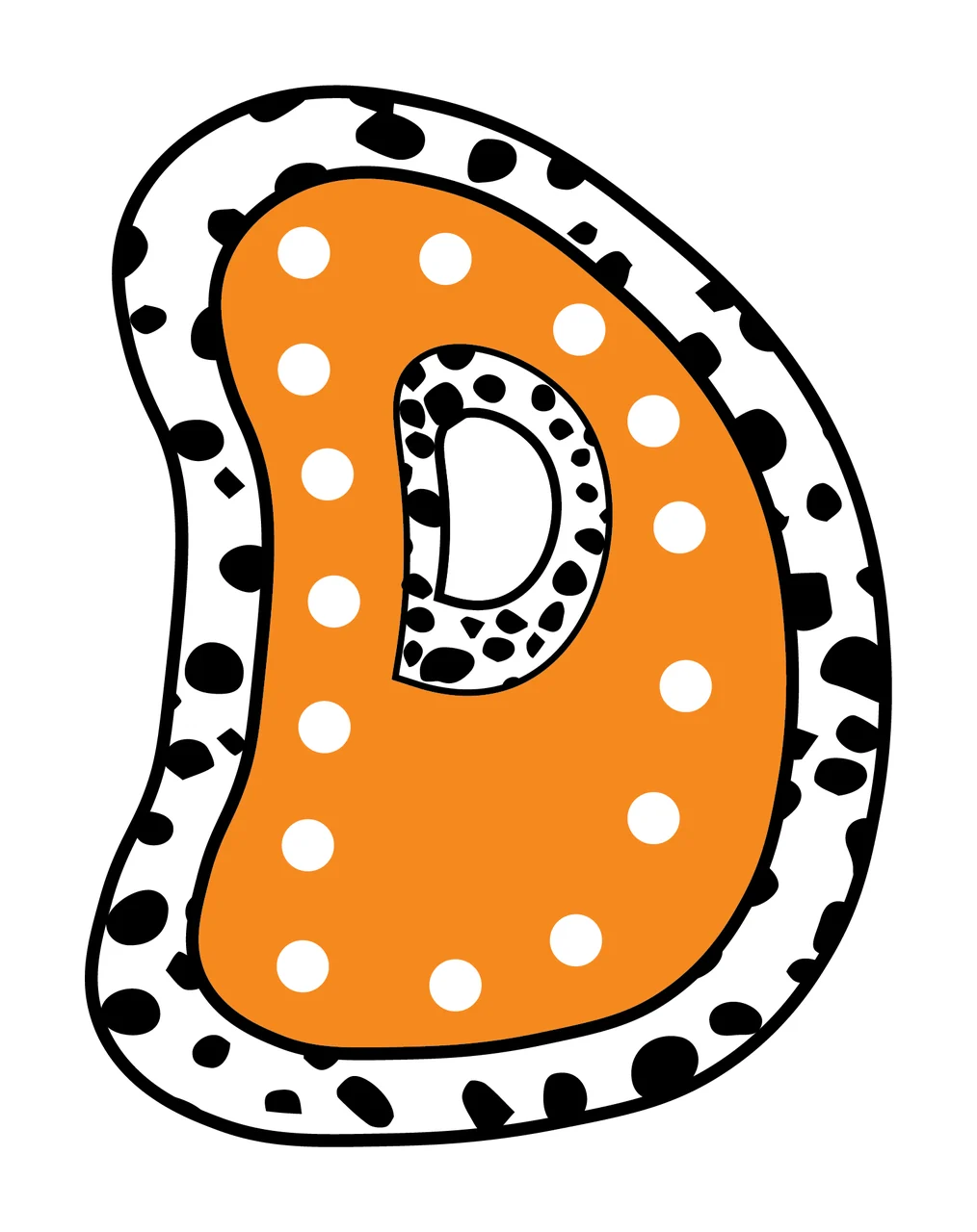 Dalmatian Dots Font Race Doodle Character 35 racing checkered flag