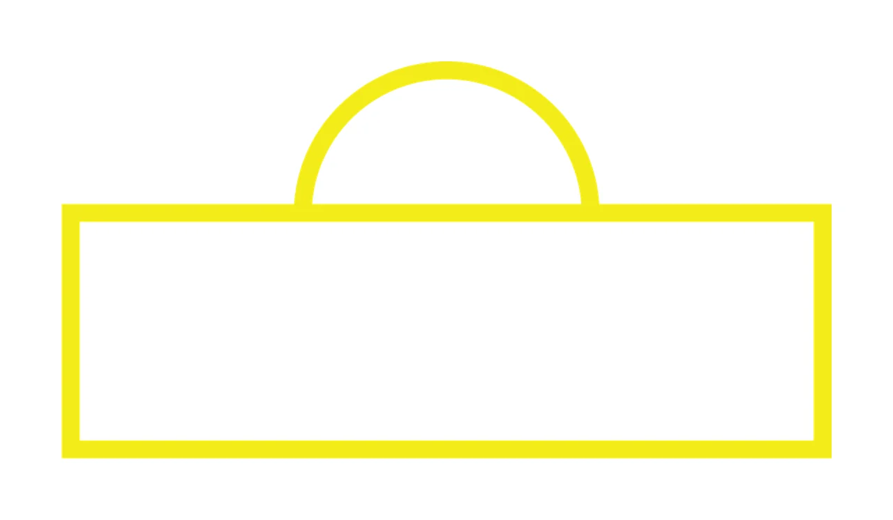 Simple Line Drawing Of A Rectangle With Semi outline semicircle