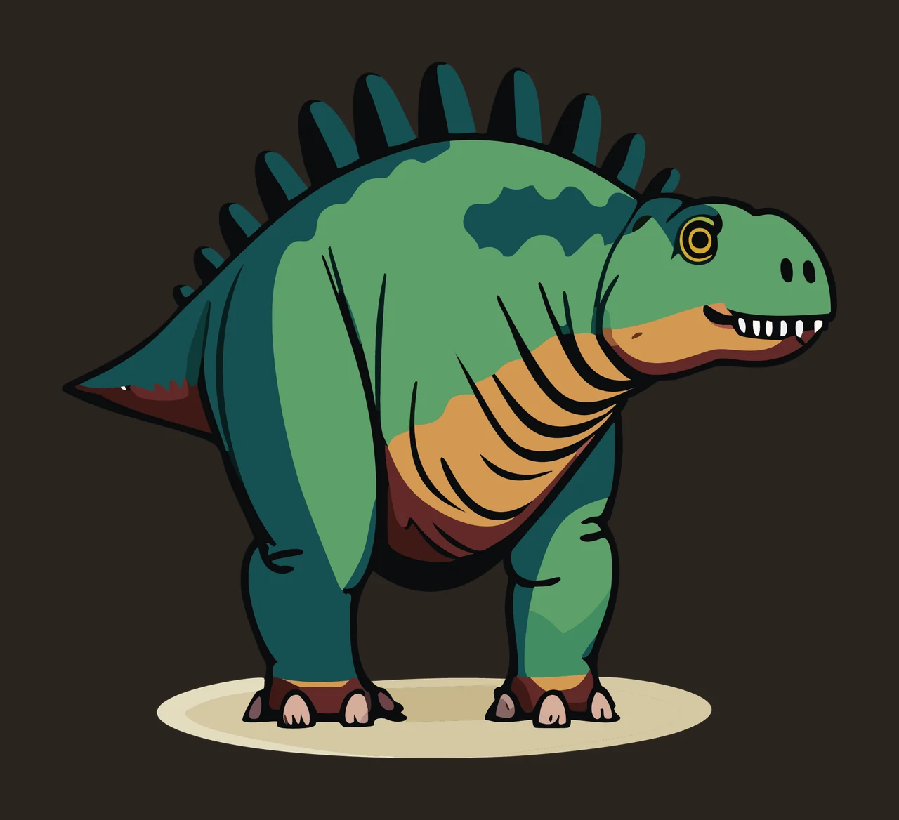 Dinosaur Black Silhouette Of A Spiny standing spines plate contrast preview thumbnail