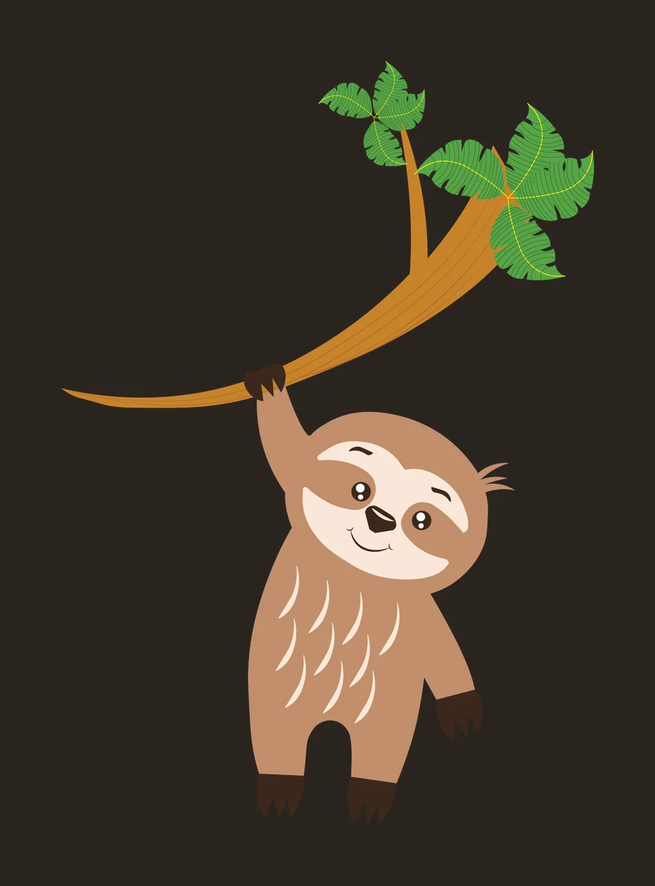 Animal Silhouette Creature Hanging From Leafy Branch leaves contrast preview thumbnail