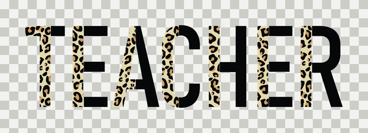Teacher Black Text With Patterned Fill On White pattern Variation 2 transparency and detail preview thumbnail