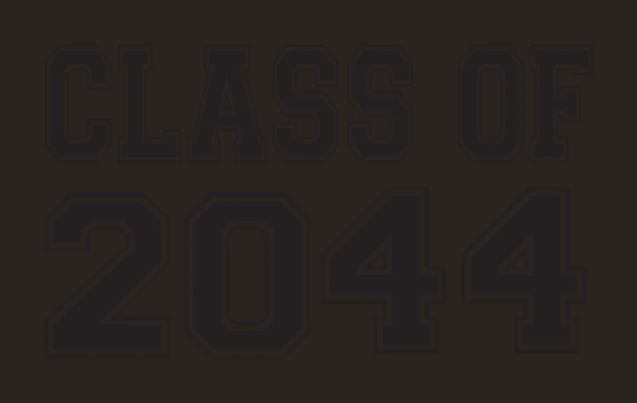 CLASS OF 2044 Typography Design with black block letters with white outlines contrast preview thumbnail