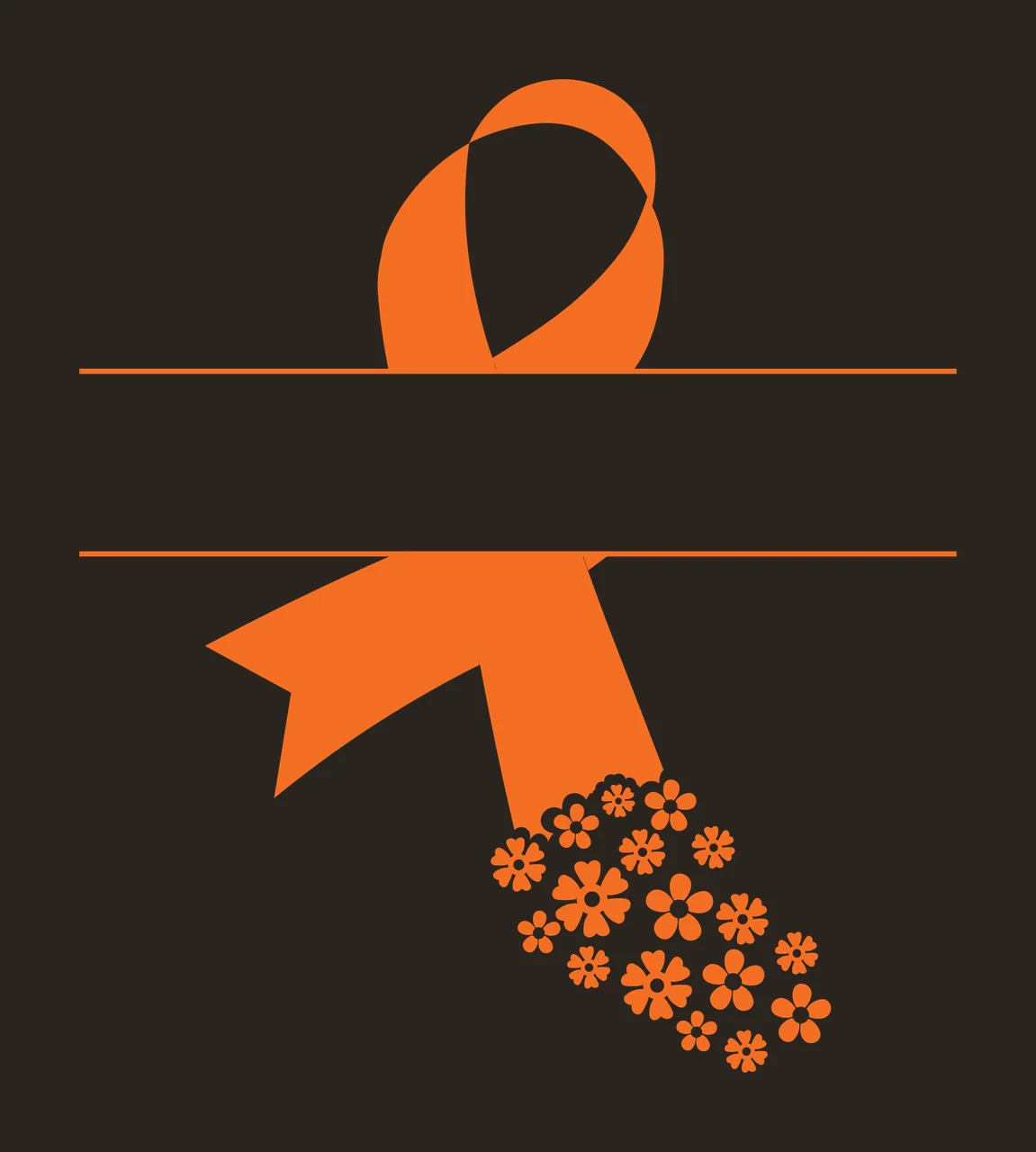 Awareness Ribbon Silhouette With Floral Detail display flowers contrast preview thumbnail