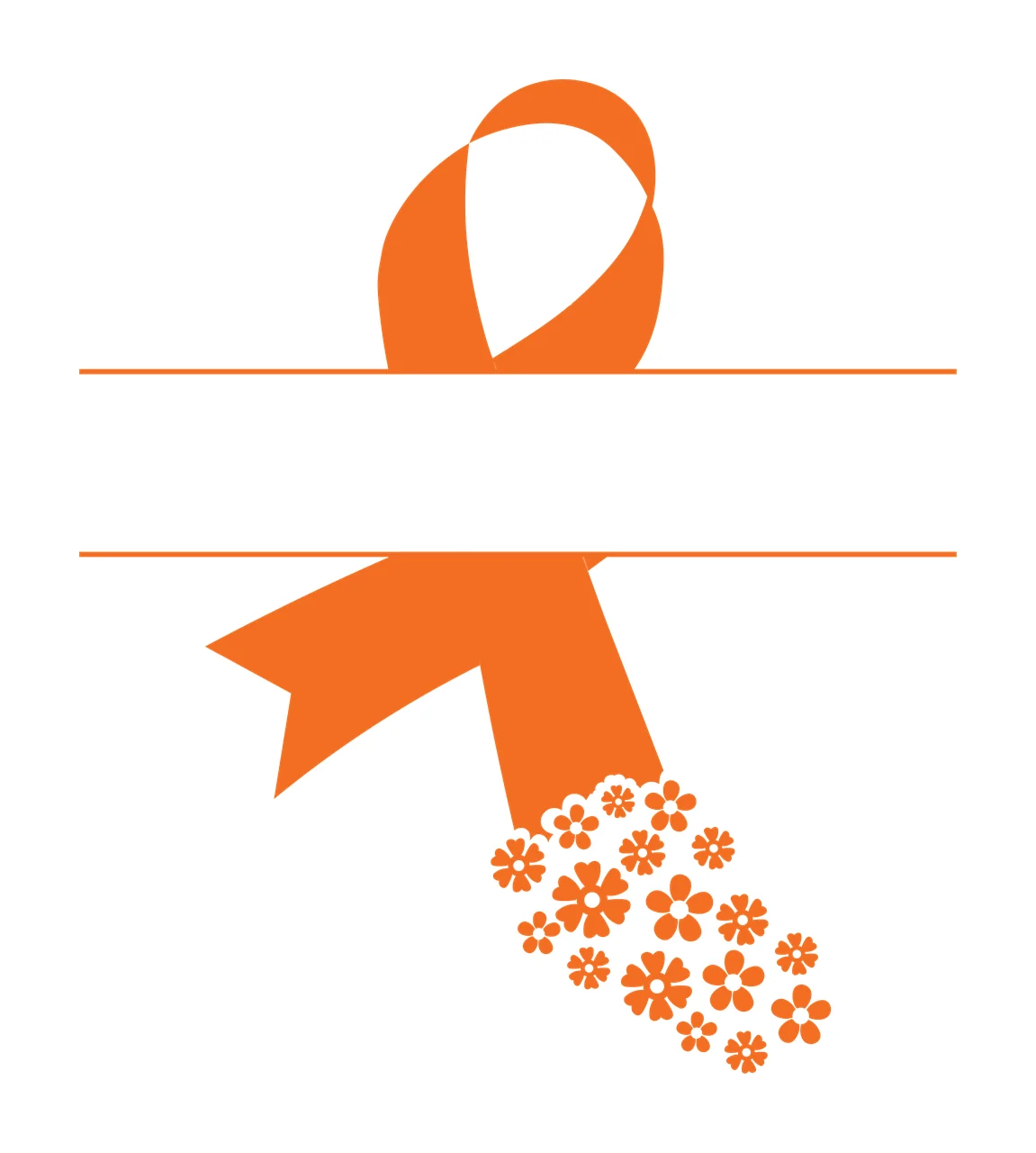 Awareness Ribbon Silhouette With Floral Detail display flowers