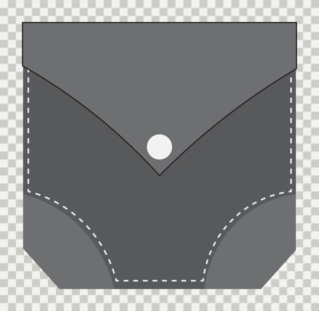 A Simple Black Pocket Outline On White Flat shape Variation transparency and detail preview thumbnail