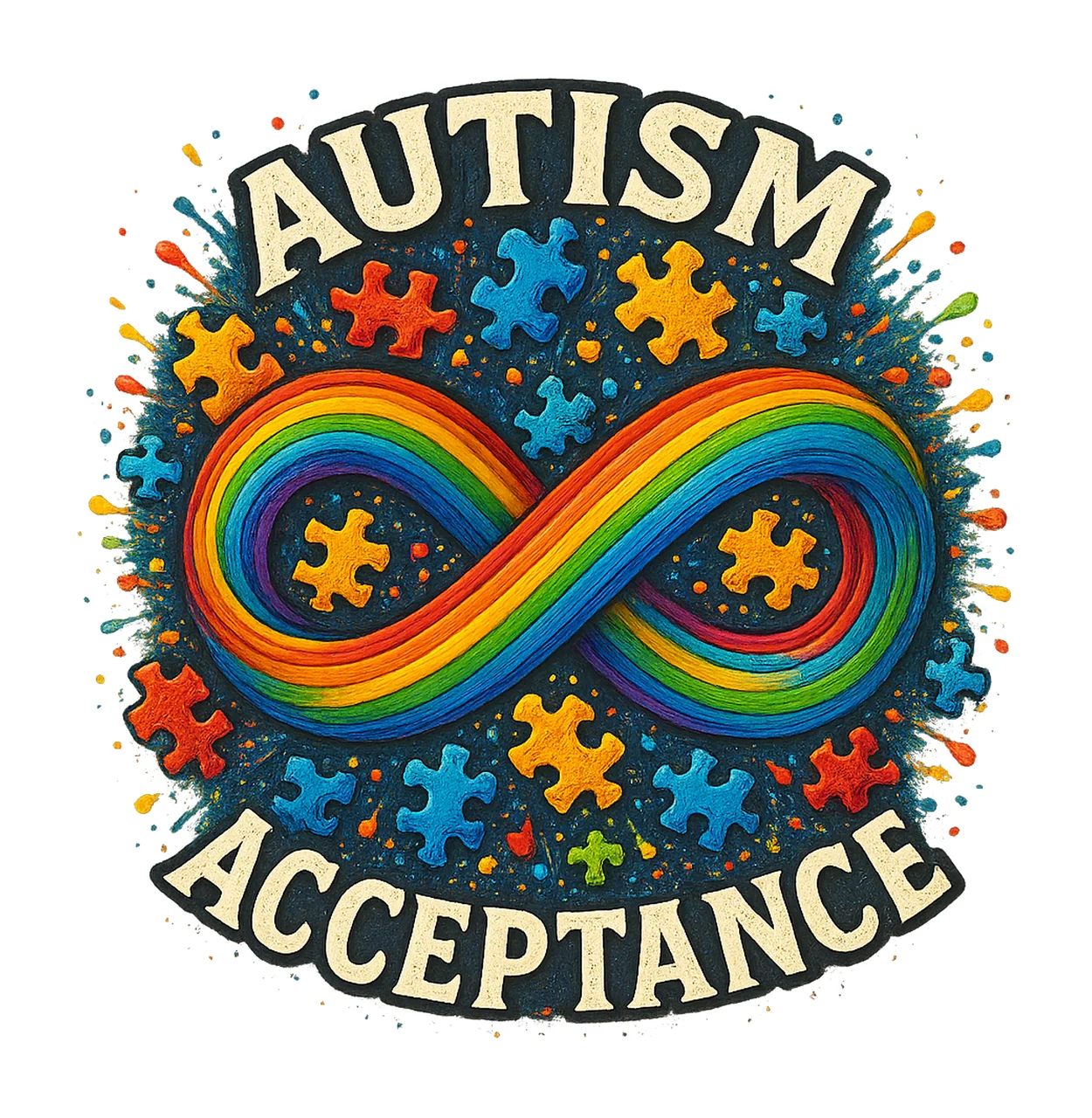 Autism Acceptance Puzzle Neurodiversity Awareness Art
