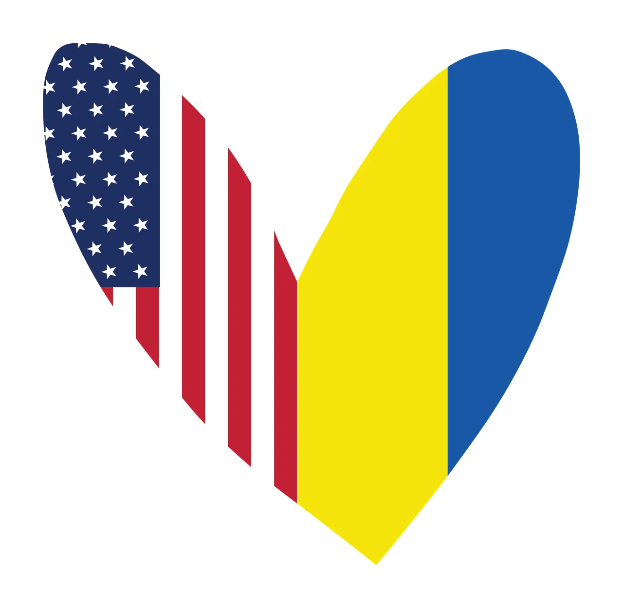 Heart American Flag Shape Graphic stars stripes minimalist