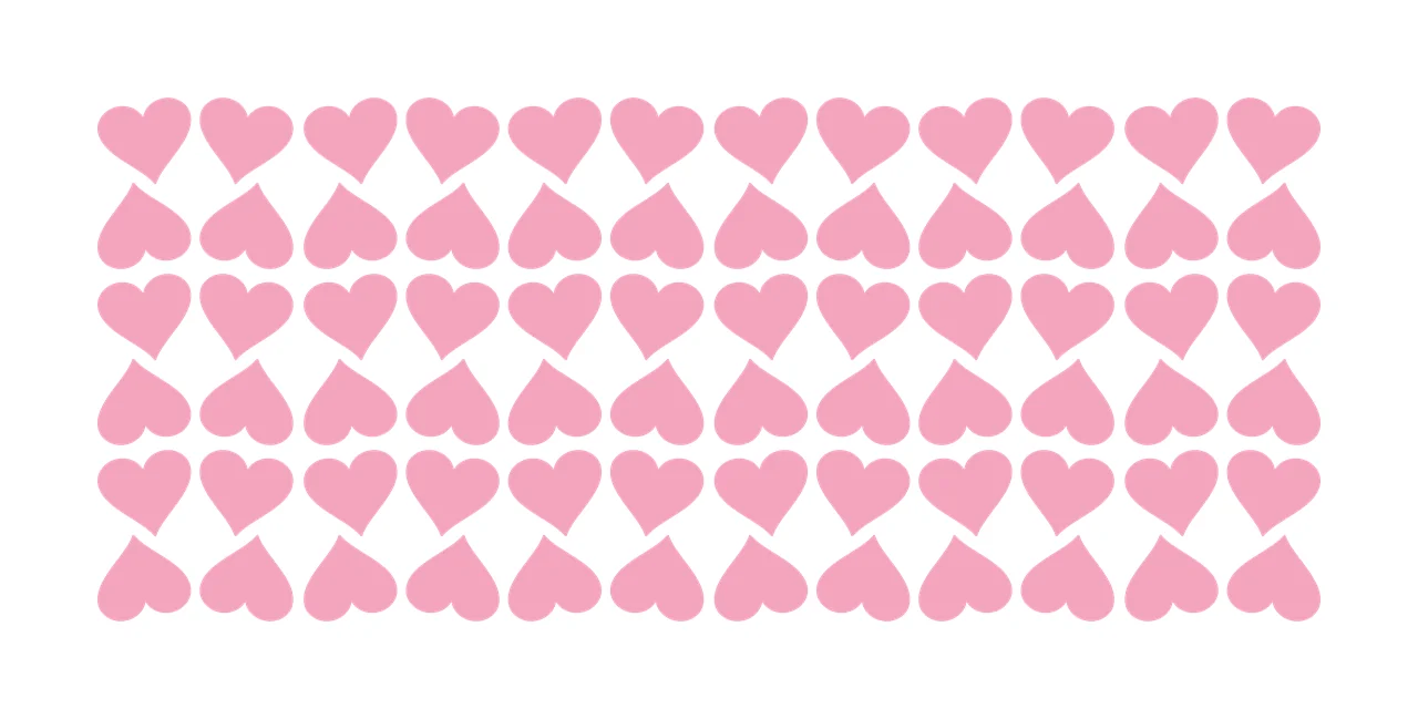 Can Glass Wrap Pattern Of Repeating Black Hearts white plain