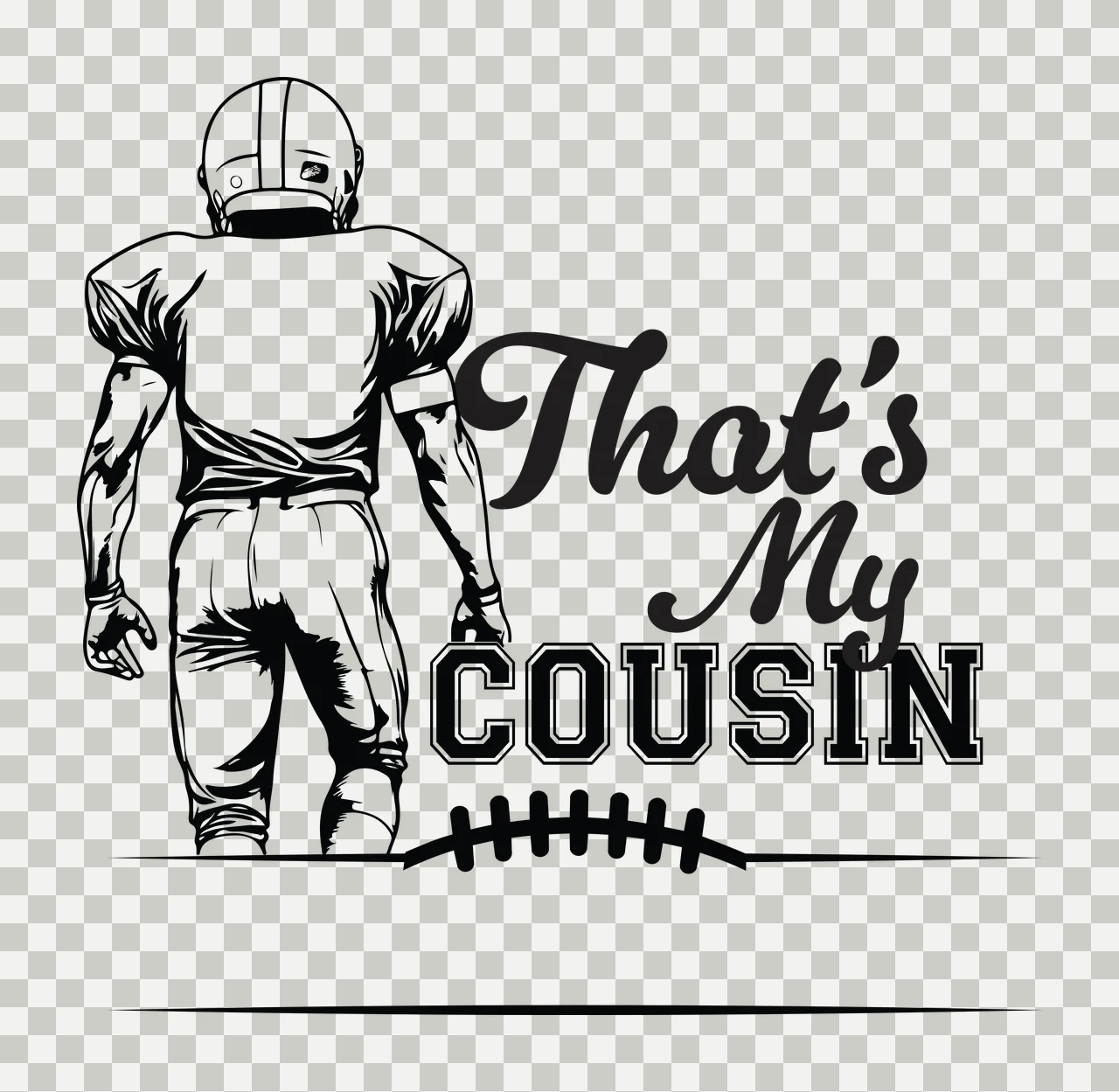 Football Boy american gridiron touchdown pigskin team spirit transparency and detail preview thumbnail