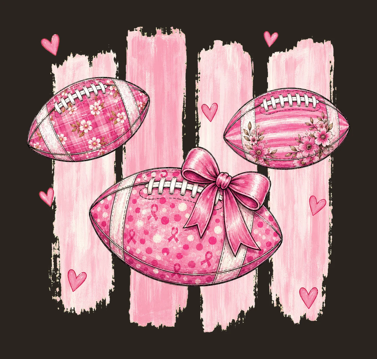 Breast Cancer Football Pink Out Pink Floral Variation D contrast preview thumbnail