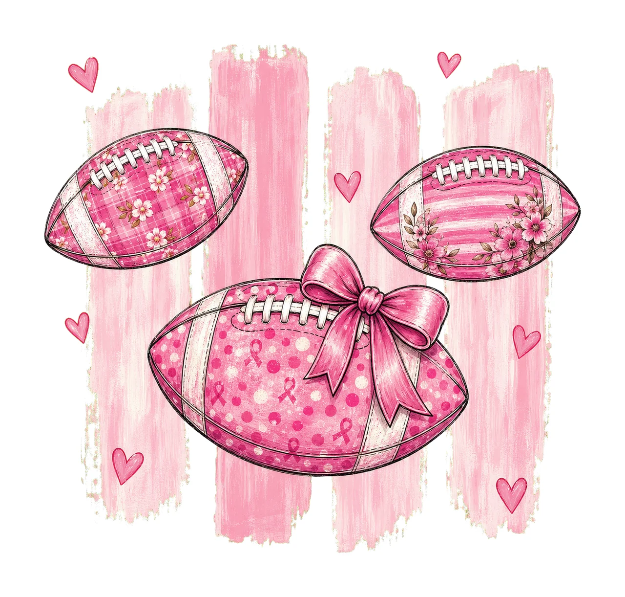 Breast Cancer Football Pink Out Pink Floral Variation D