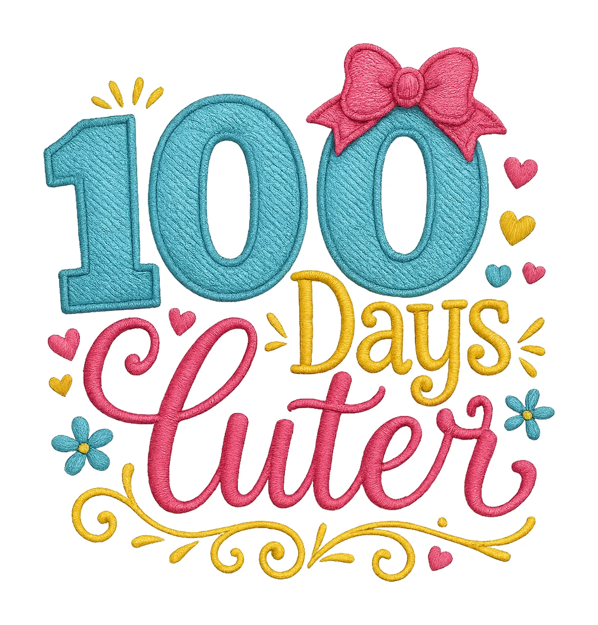 100 Days of School shirt 100 Days Cuter Design Embroidery