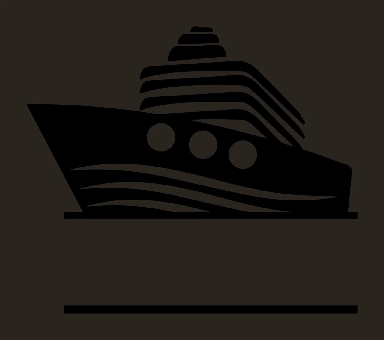 Cruise Ship Floating With Vessel And Silhouette contrast preview thumbnail