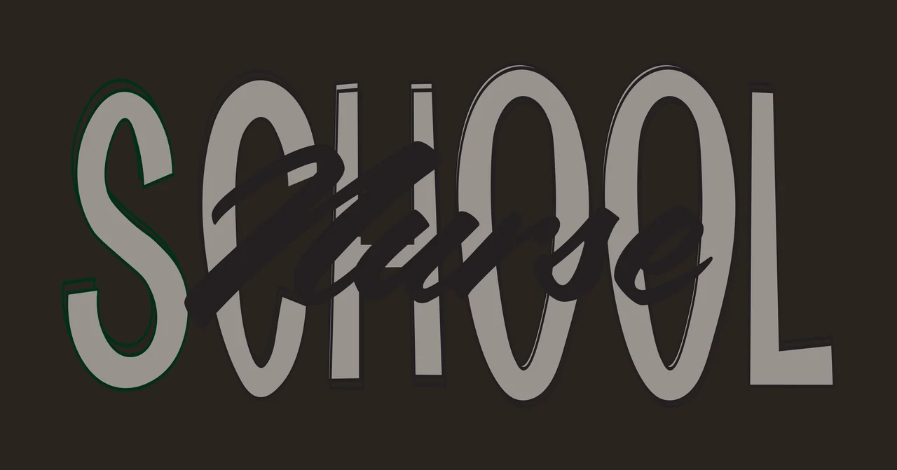 School Nurse Stacked Serif Script Text words typography black contrast preview thumbnail
