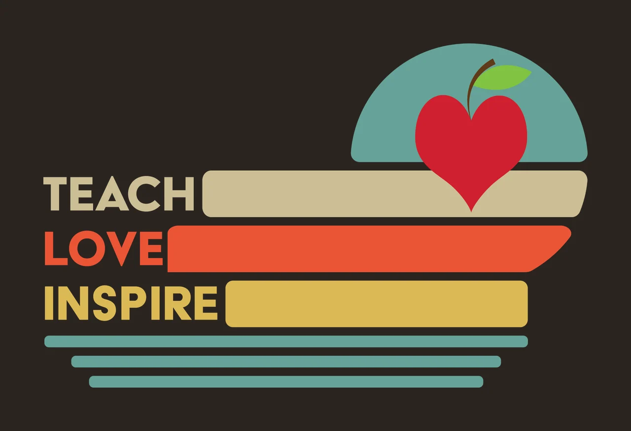 Teach Love Inspire Minimalist Graphic Featuring A Sun and landscape contrast preview thumbnail