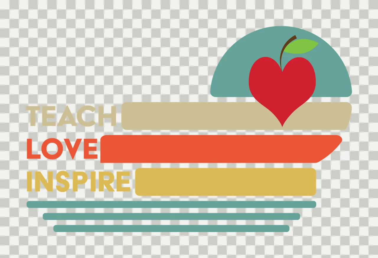 Teach Love Inspire Minimalist Graphic Featuring A Sun and landscape transparency and detail preview thumbnail