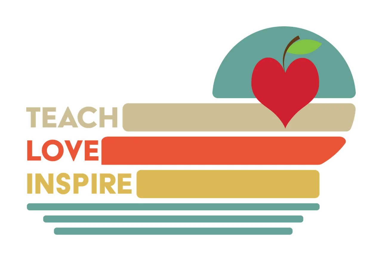 Teach Love Inspire Minimalist Graphic Featuring A Sun and landscape