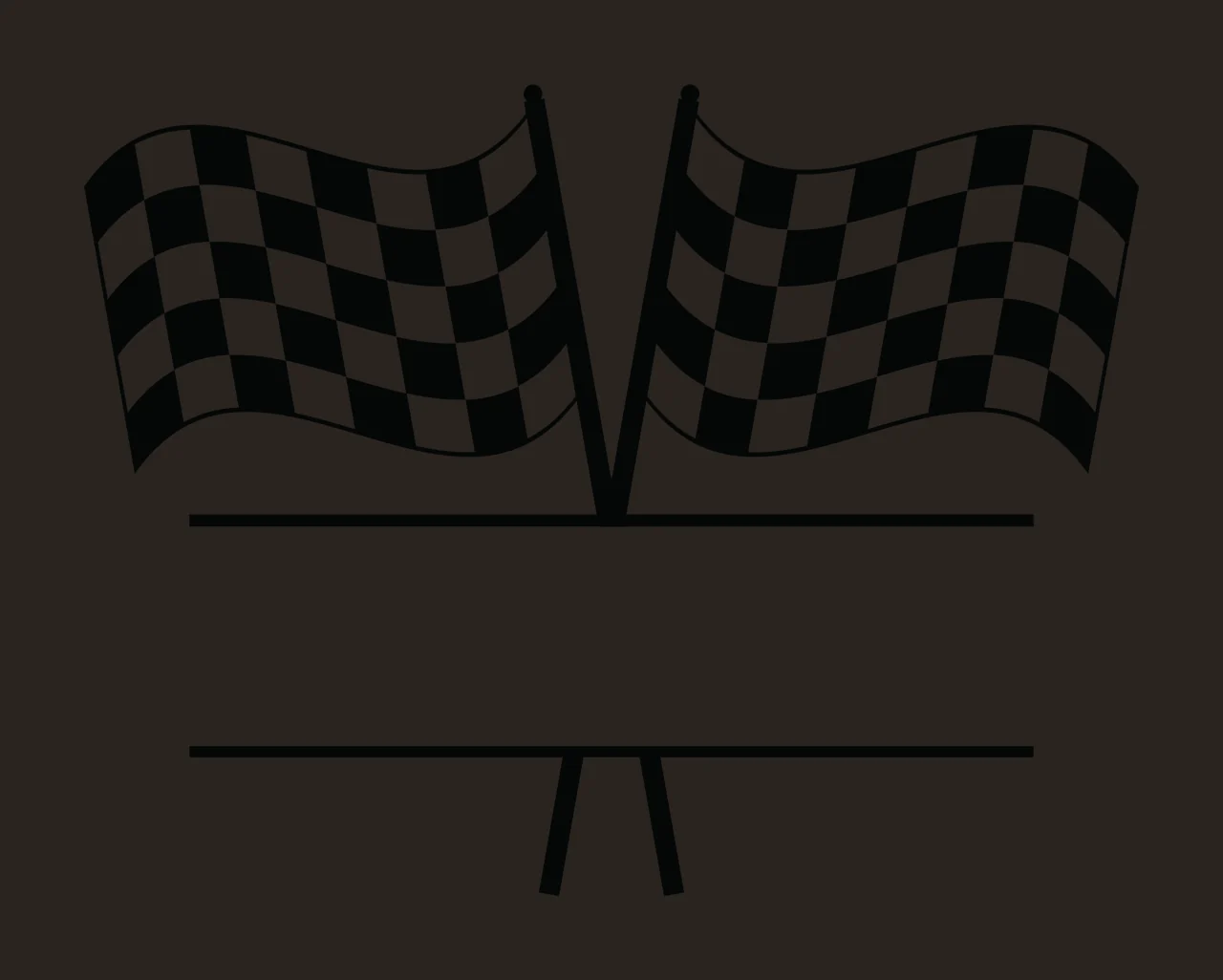 Race Two Checkered Racing Flags With Horizontal Frame waving contrast preview thumbnail