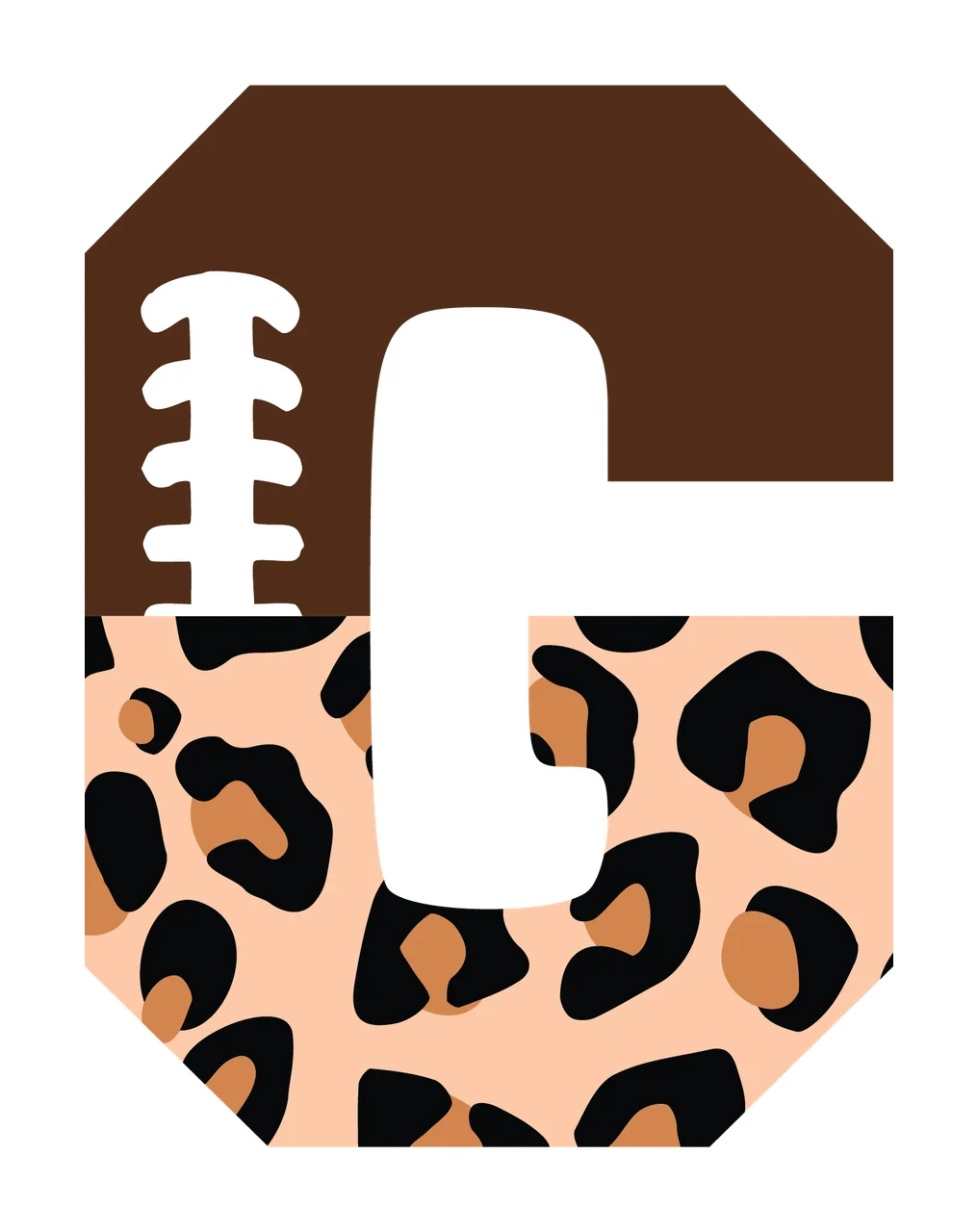 Football Font Half Leopard Character 31 american gridiron touchdown