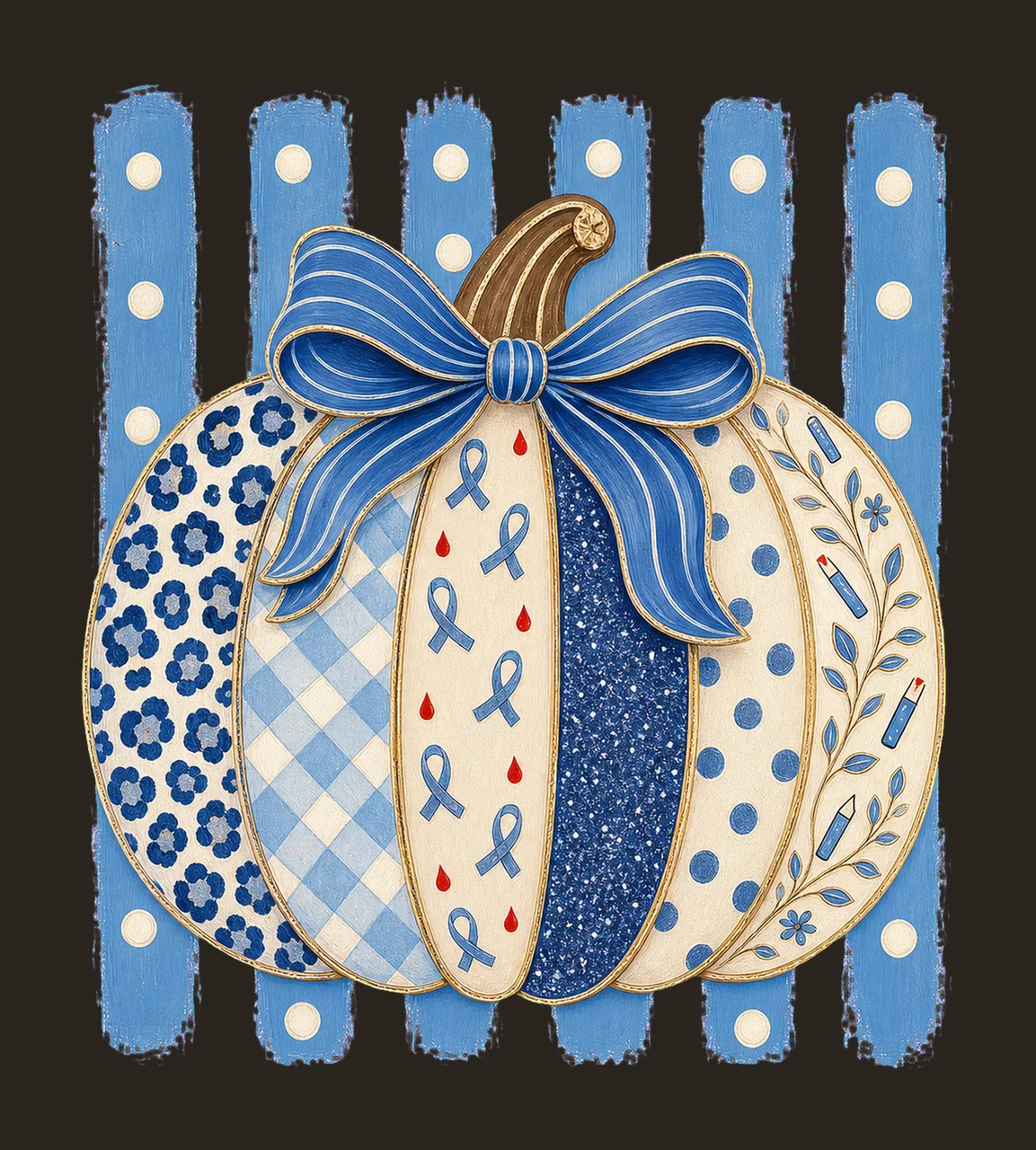 Diabetes Awareness Pumpkin Blue Coquette Variation D contrast preview thumbnail