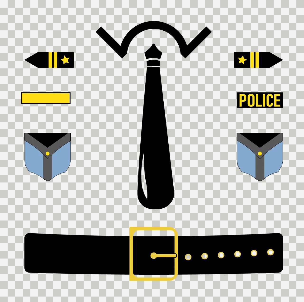 Tie And Belt Apparel Icon Set Arranged Shields Bars Minimalist transparency and detail preview thumbnail