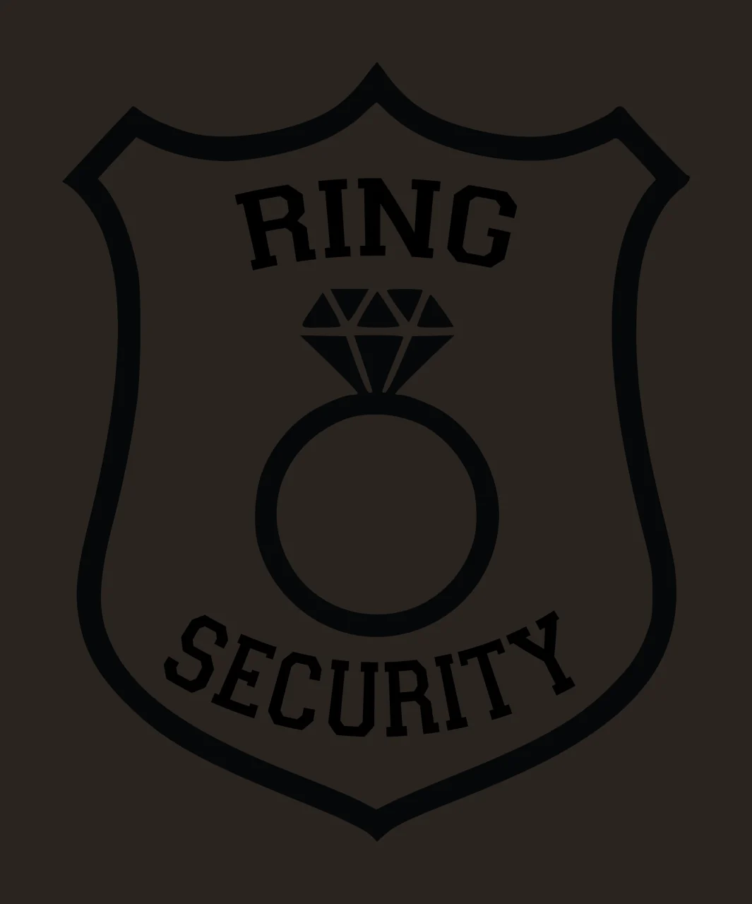 Ring Security Shield Emblem With Icon And Text black white contrast preview thumbnail