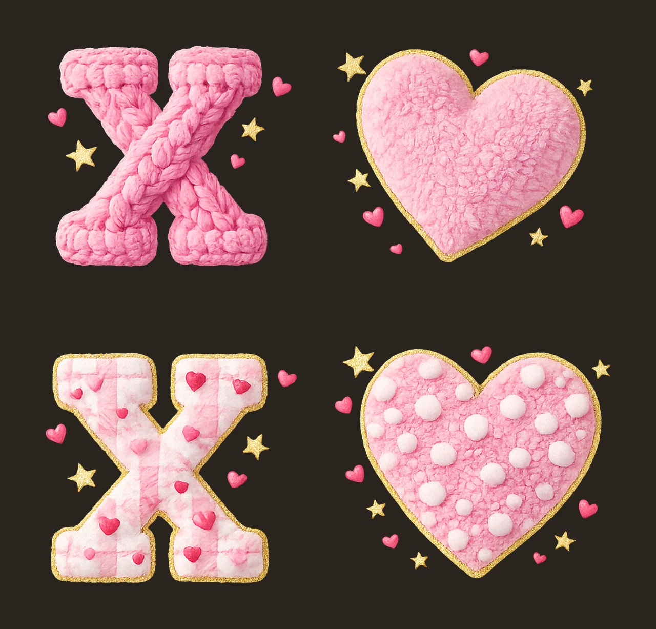 Latch Hook Yarn Crochet Valentine Xoxo Valentine Design contrast preview thumbnail