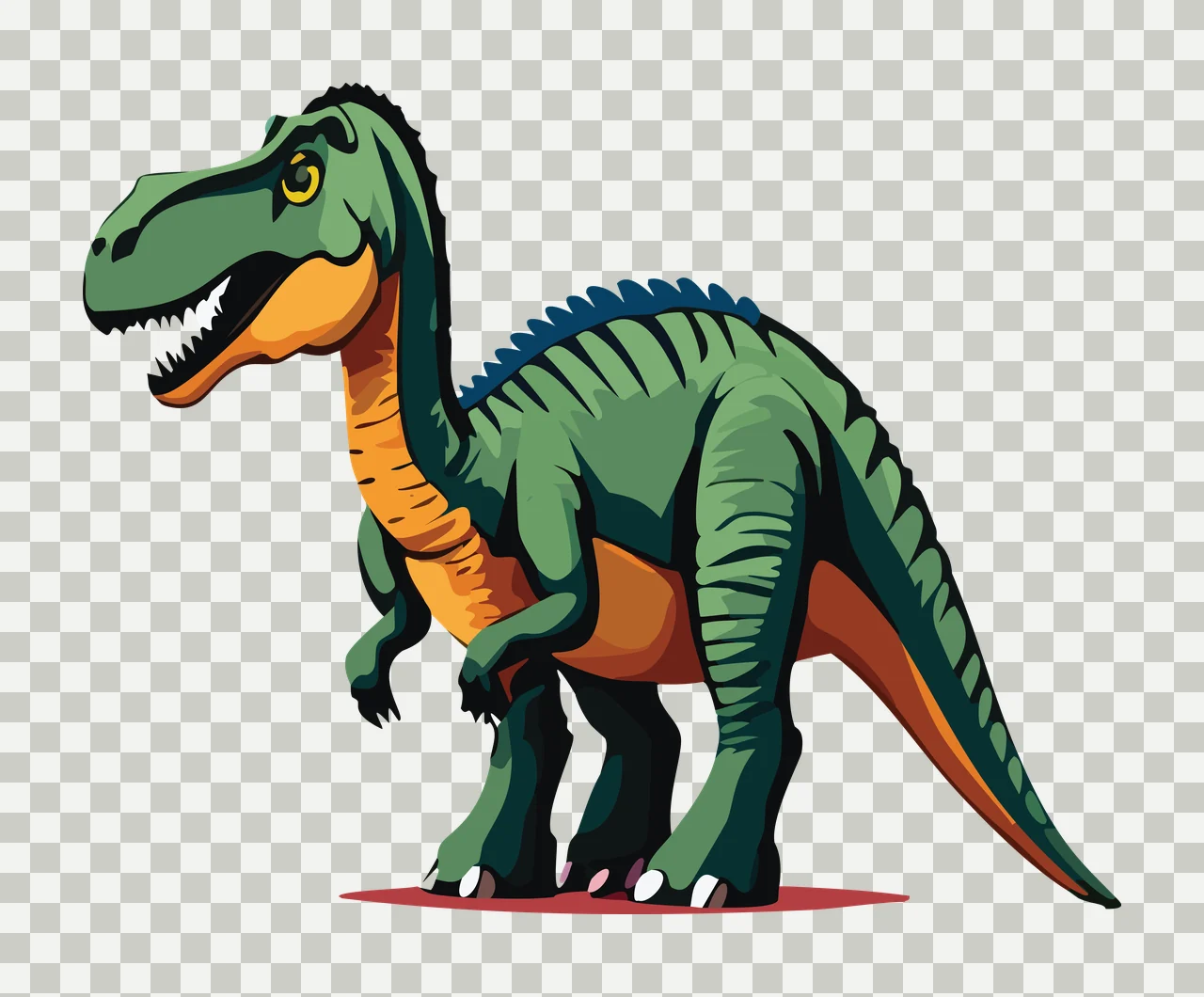 Dinosaur Aggressive Silhouette Graphic standing black white transparency and detail preview thumbnail
