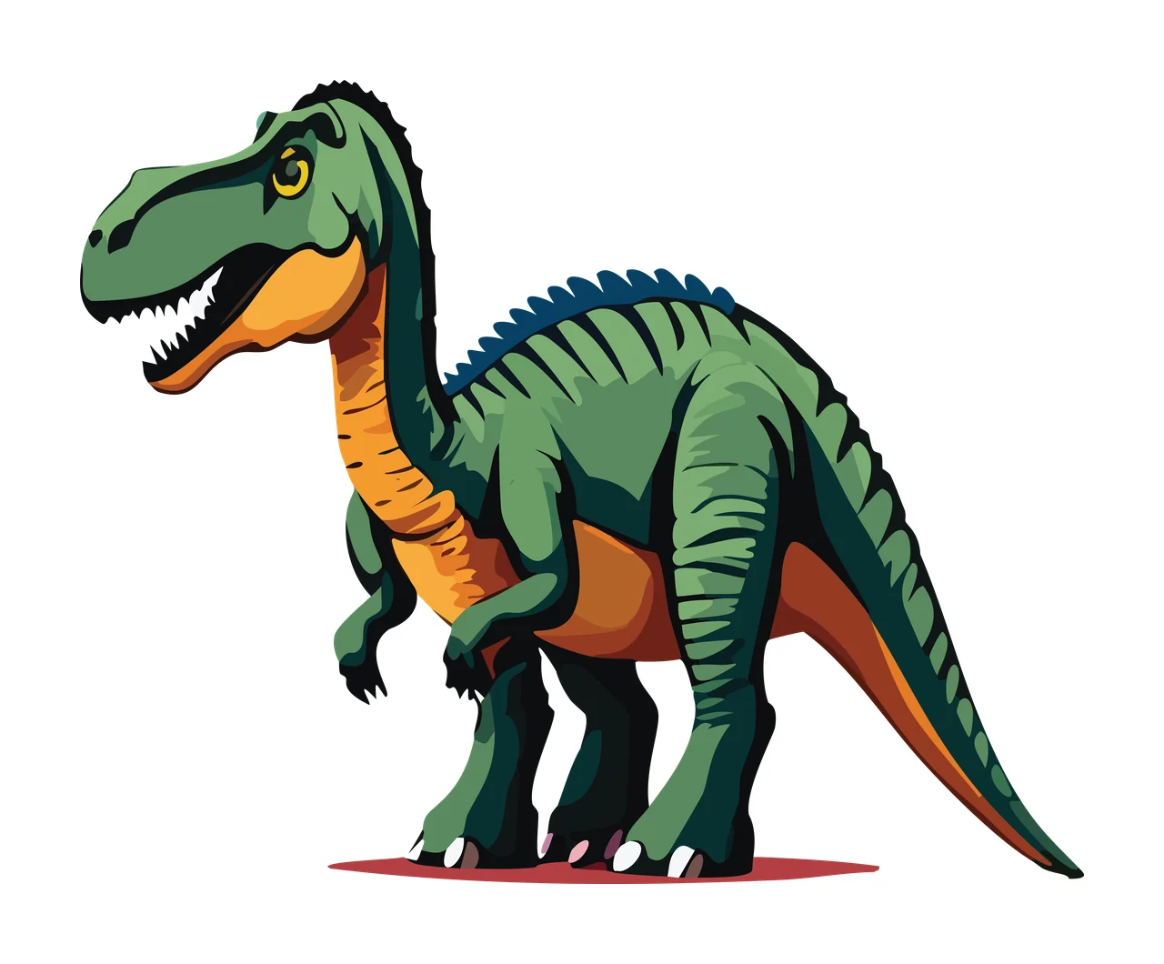 Dinosaur Aggressive Silhouette Graphic standing black white