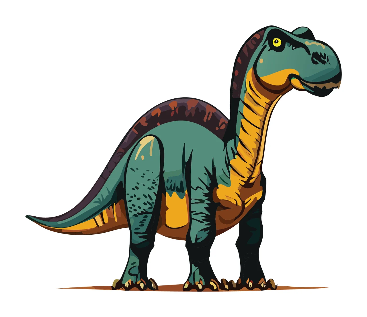 Dinosaur Long Necked Silhouette Outline standing neck tail