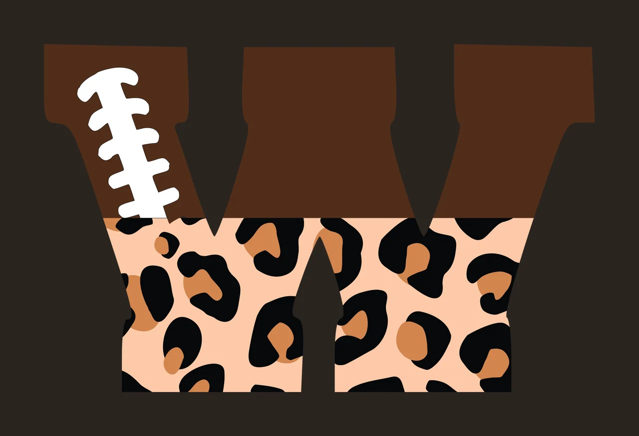 Football Font Half Leopard Character 14 american gridiron touchdown contrast preview thumbnail