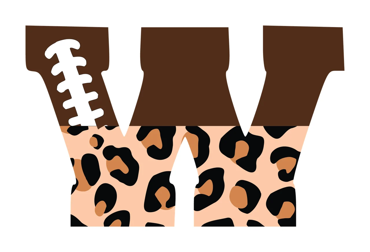 Football Font Half Leopard Character 14 american gridiron touchdown