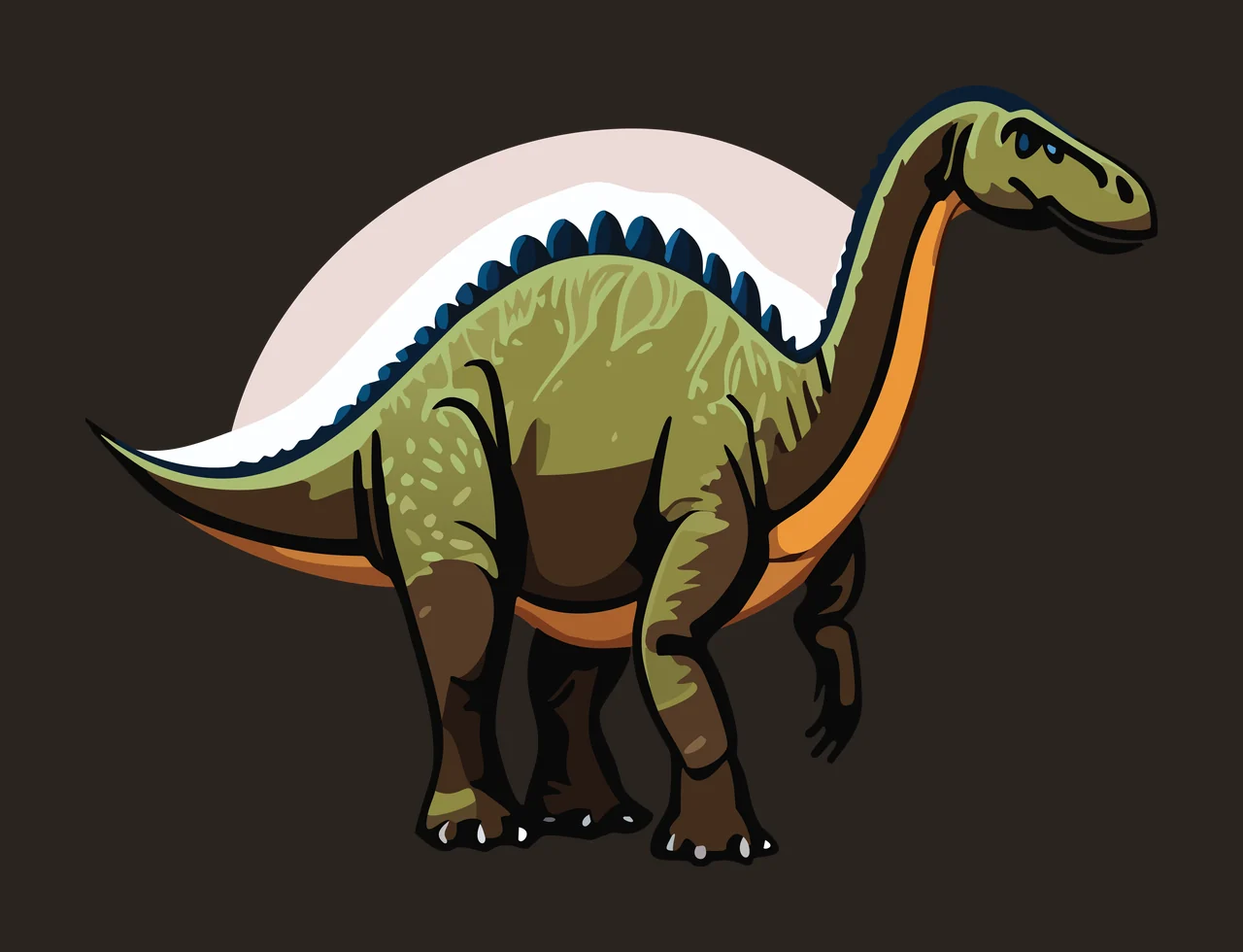 Dinosaur Standing On White Ground line art black creature animal contrast preview thumbnail
