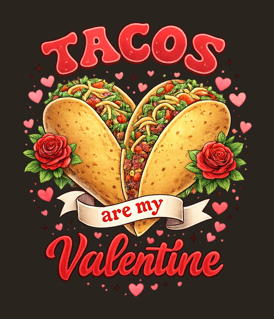 Tacos Are My Valentine Mexican Valentine Design Love Taco contrast preview thumbnail