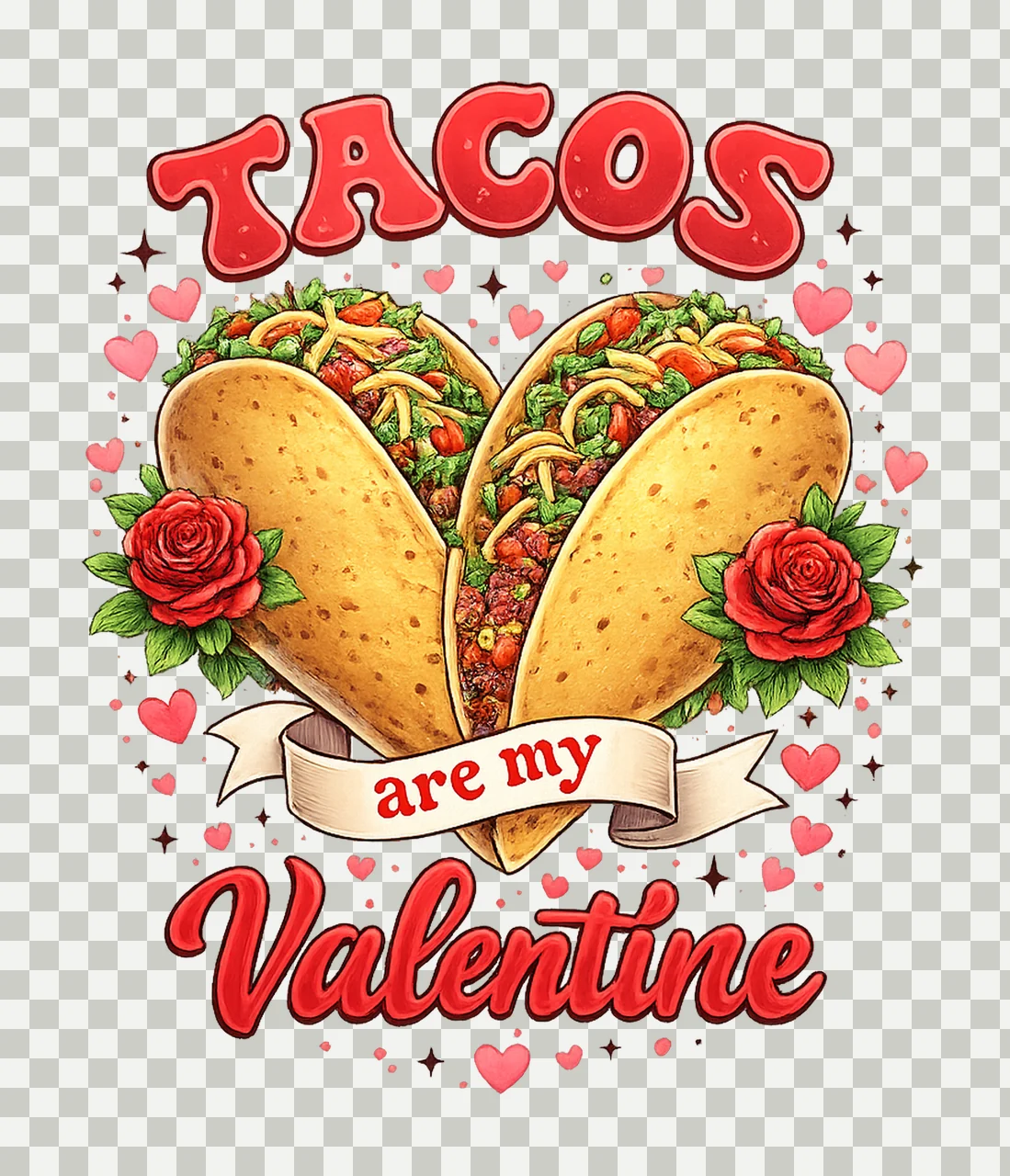 Tacos Are My Valentine Mexican Valentine Design Love Taco transparency and detail preview thumbnail