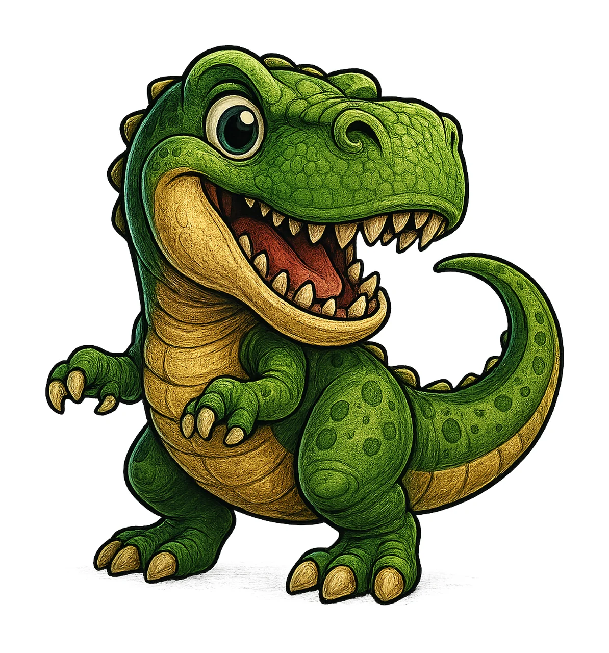 Cartoon Rex Green Dinosaur Sublimation Design Cute Baby