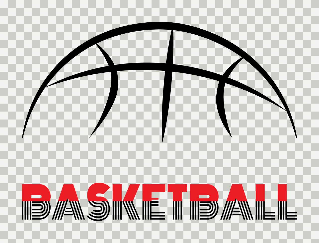 Basketball Text With Ball Illustration graphic design black transparency and detail preview thumbnail