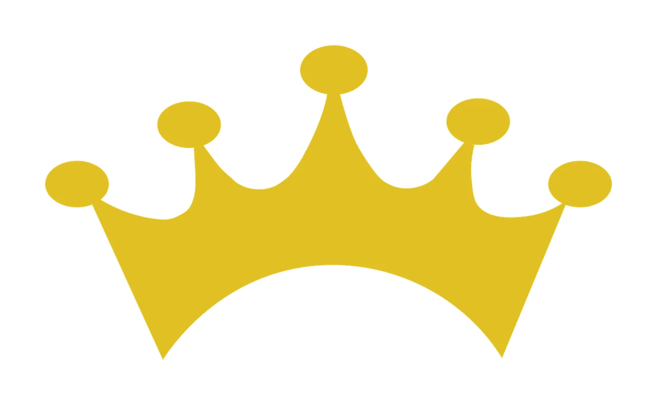 Black And White Simple Graphic Silhouette crown points circles