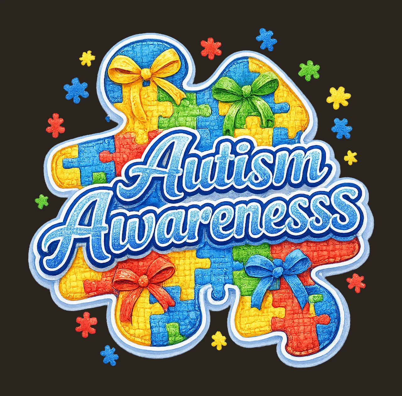Autism Patchwork Retro Autism Awareness Design Be Kind contrast preview thumbnail