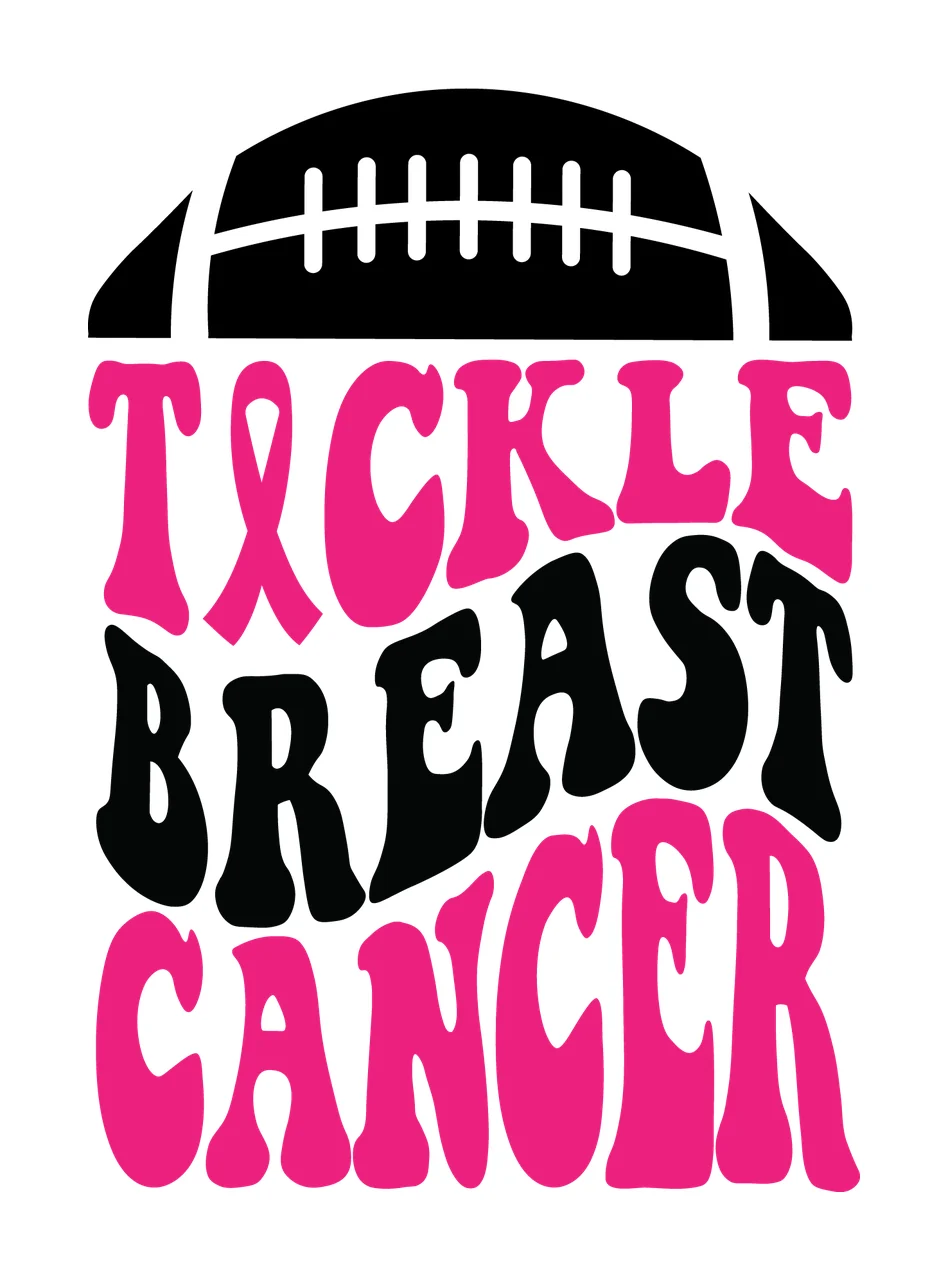 Cancer Football Icon ribbon typography black white sport 3