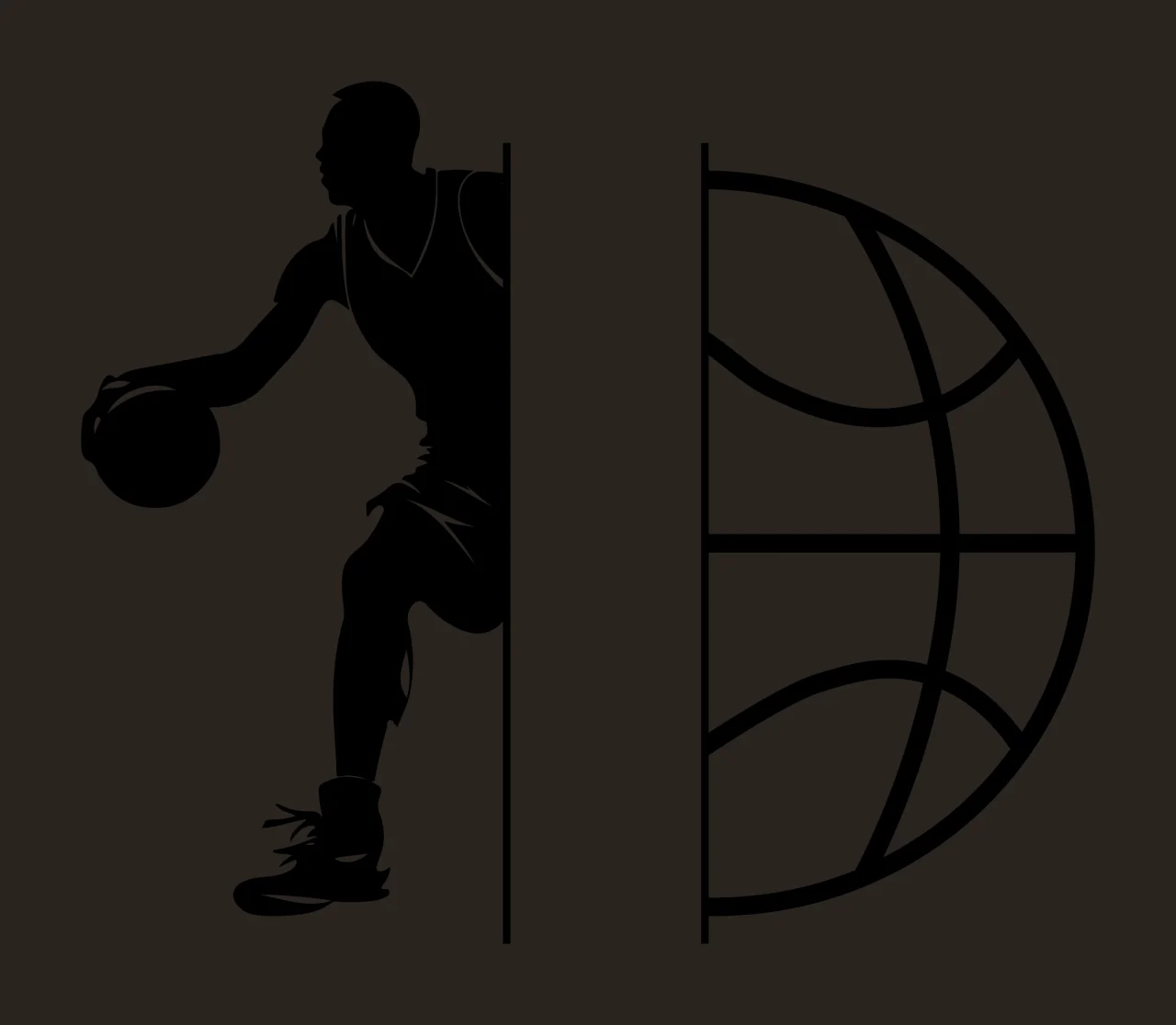 Can Glass Wrap Basketball Player Silhouette Globe Split contrast preview thumbnail