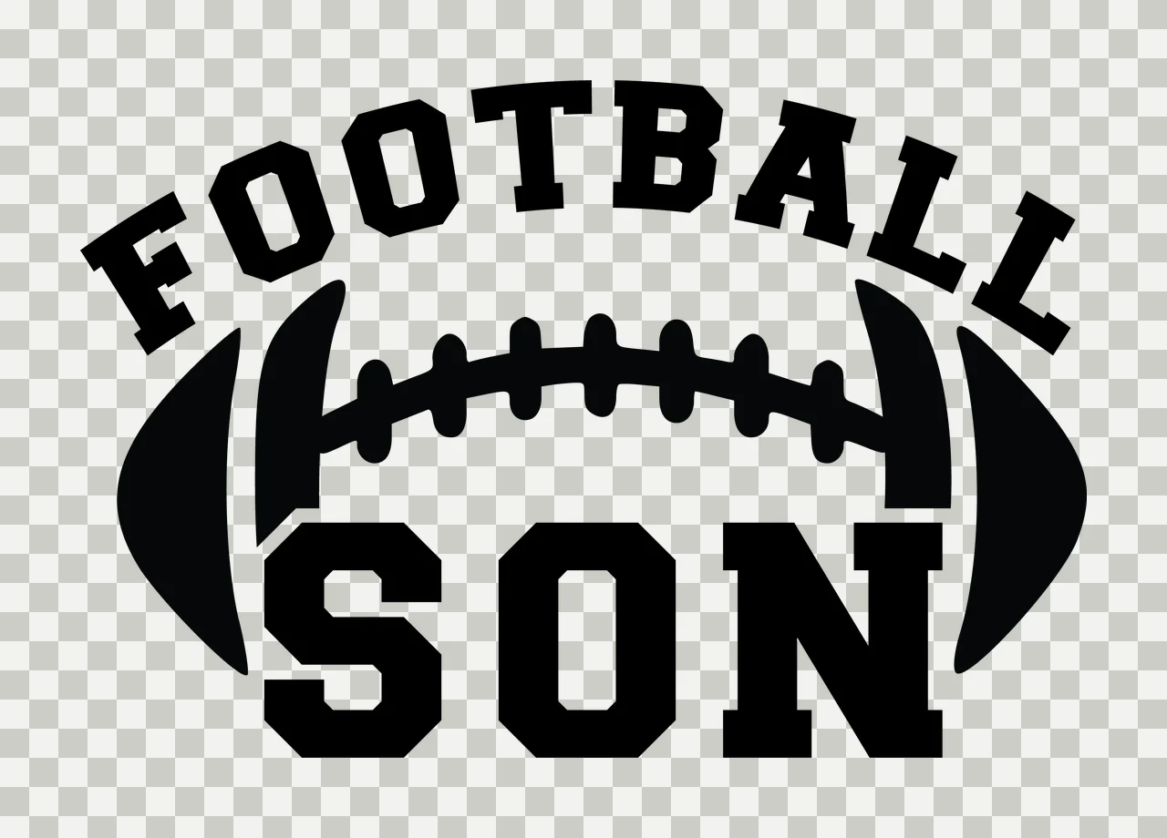 Football Son Black Text Graphic With American Icon letters transparency and detail preview thumbnail