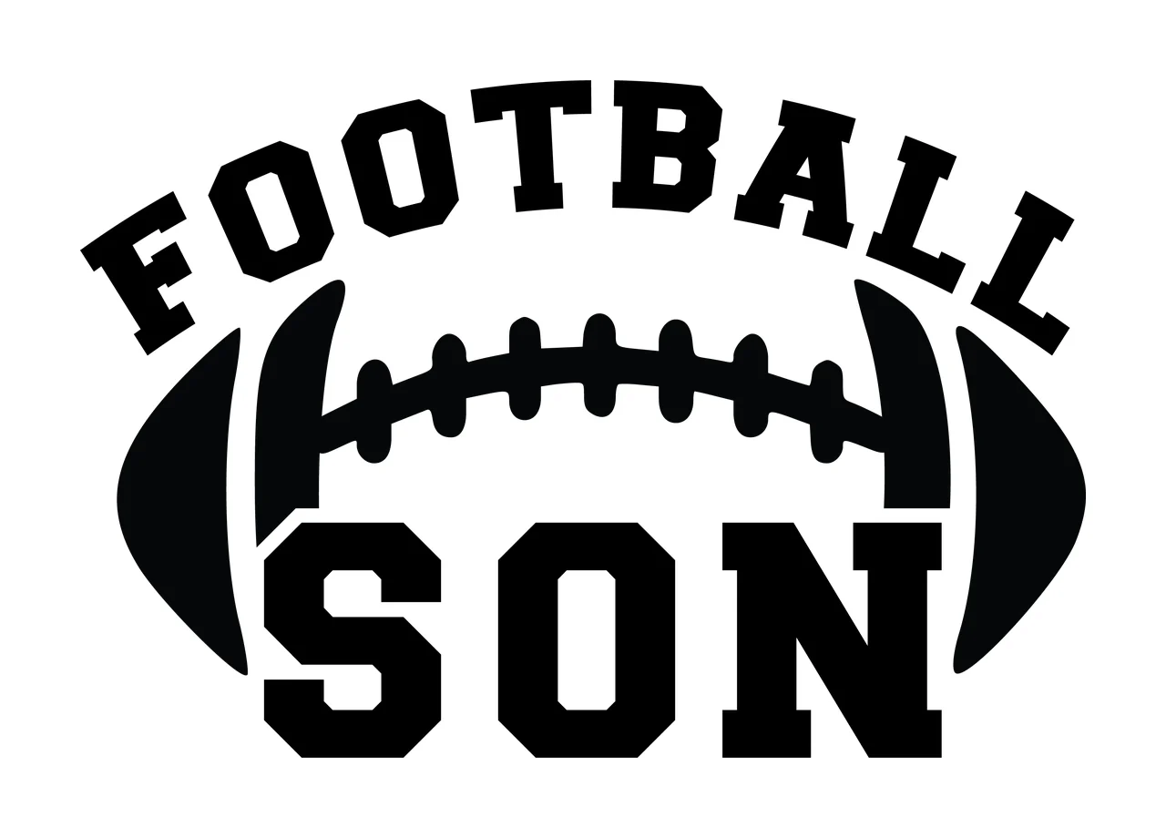 Football Son Black Text Graphic With American Icon letters