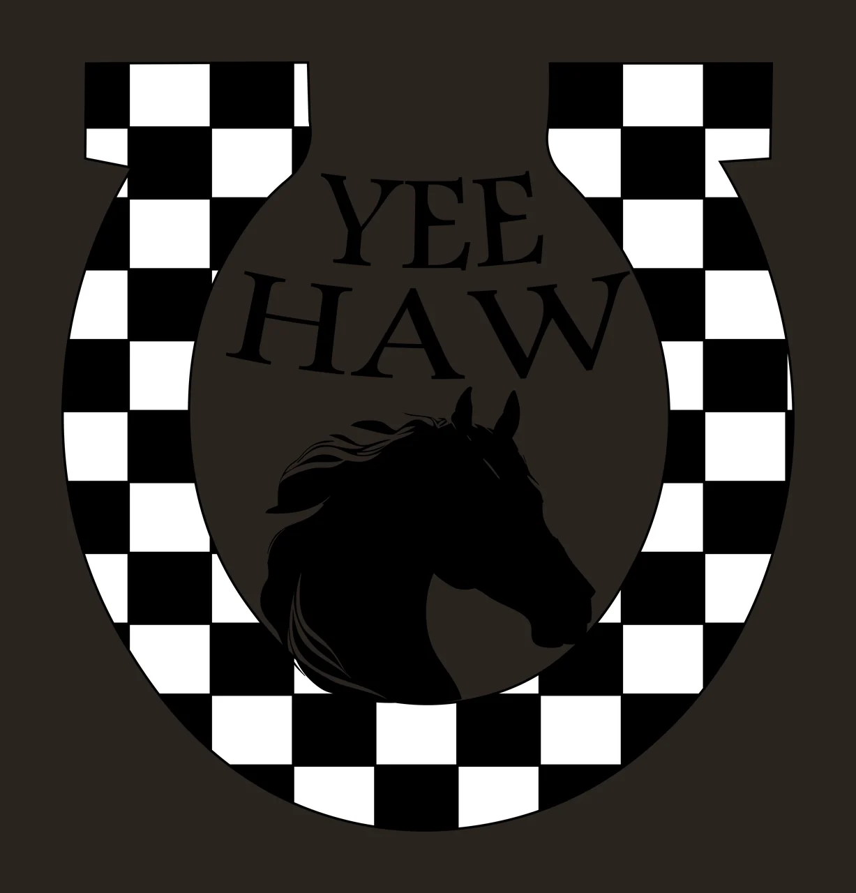 Horse Yee Haw Horseshoe And Graphic black symbol western sign contrast preview thumbnail