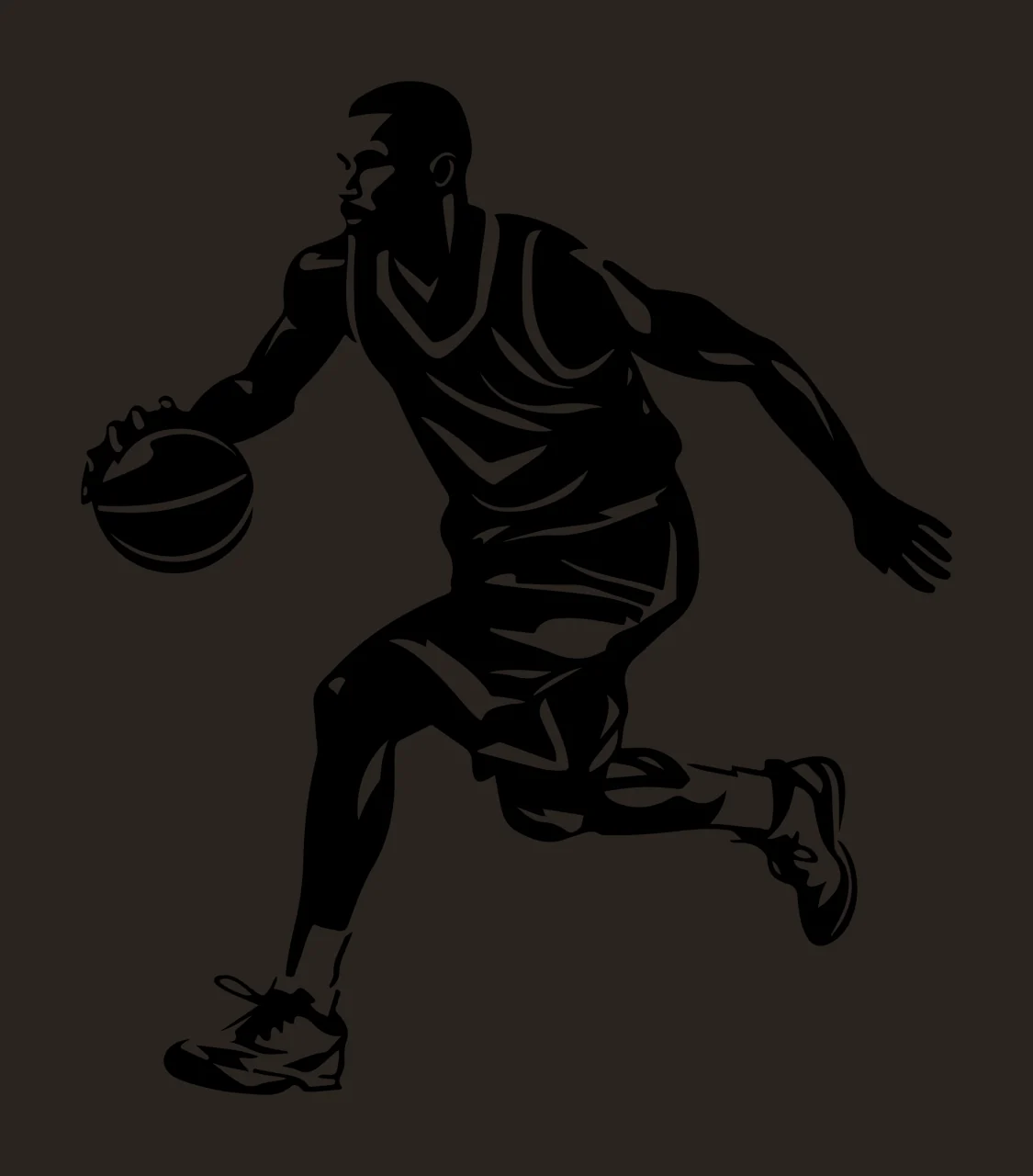 Player Basketball Dribbling Ball jersey shorts silhouette black contrast preview thumbnail