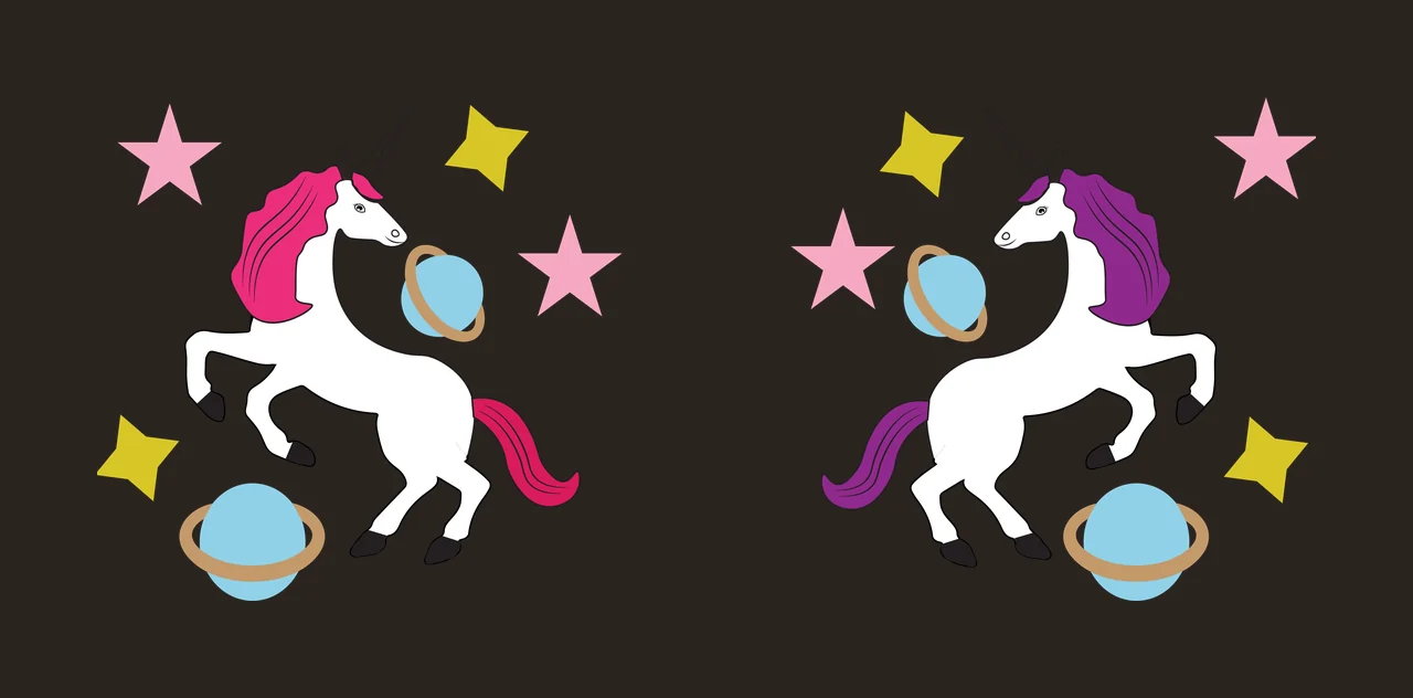 Can Glass Wrap Unicorns And Celestial Orbiting Planets rearing up contrast preview thumbnail