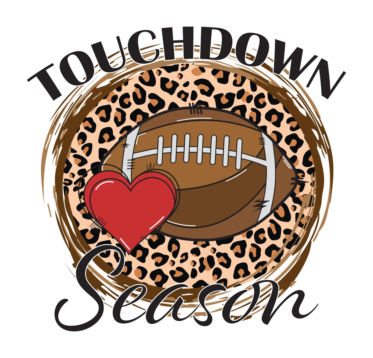 Season Black And White Text Graphic circle leopard print pattern