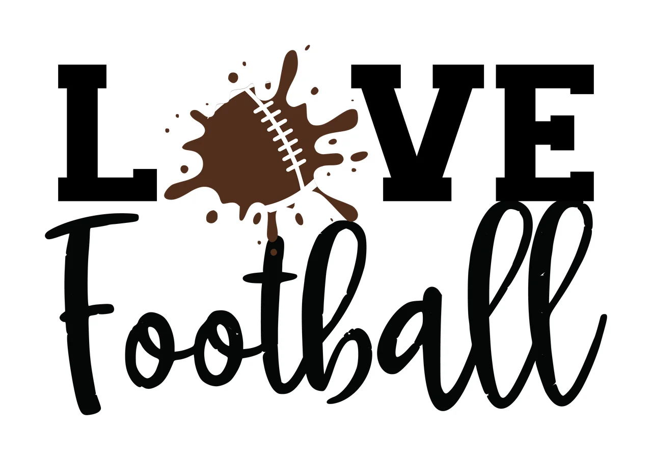Love Splash Love Football Ink Blot Graphic typography black